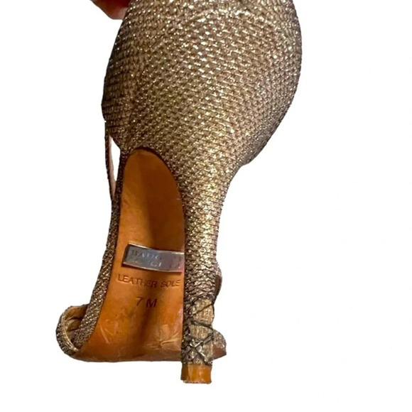 Badgley Mischka heels with flaws on heel sparkly elegant formal heels size 7 - Picture 5 of 6